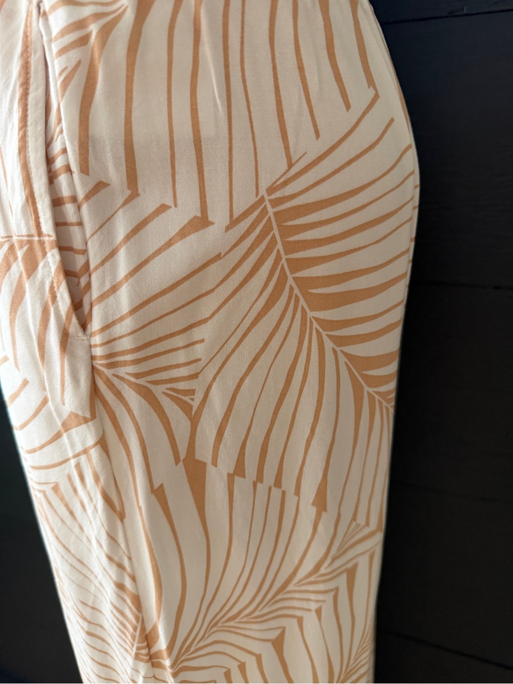 Roxy Cream Striped Crinkle Wide Leg Pants Size S Viscose EUC - Picture 10 of 14